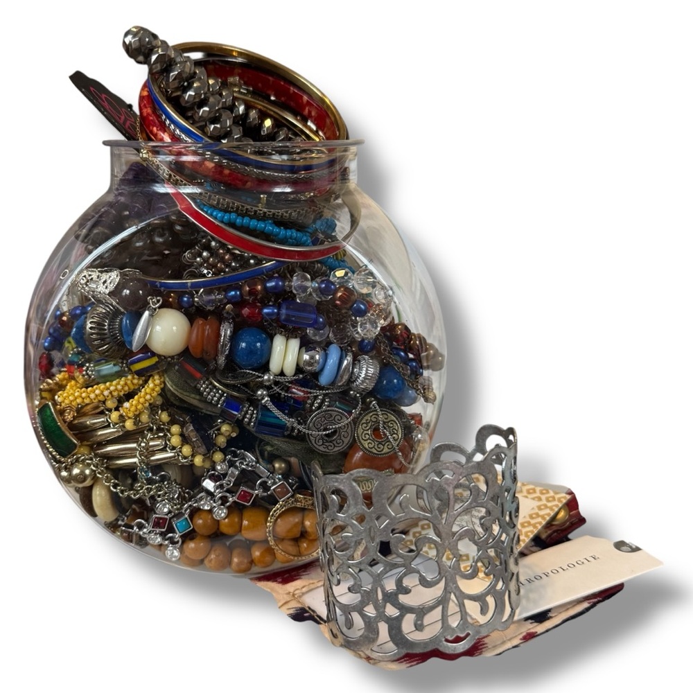 Assorted mystery jewelry jar western boho southwestern blue brown neutrals
